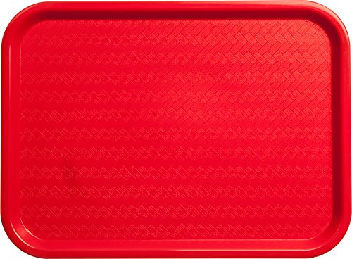 Carlisle FoodService Products CT121605 Café Standard Cafeteria / Fast Food Tray, 12" x 16", Red - color: Red