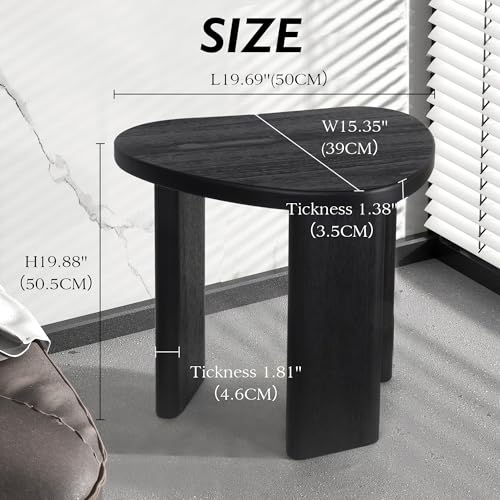 Oakrain Black End Tables, Wood Sofa Bed Side Table, Modern Nightstand for Bedroom, Small Coffee Table for Living Room - color: Black-triangle Shape