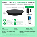 Super Heavy Duty Remote-Controlled Motorized Turntable,Motorized Rotating Display Stand,Speed-Adjustable Rotating Platform,Human 3D Scan Electric Turntable for Scan,Showcase(23.6in/Black) - size: 23.64inch/Black/700Lbs Load