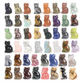Justinstones Quartz Crystal Gemstone Carved Cat Sculpture Animal Kitten Cat Statue 1.2inch Mini Crystal Sit Cat Figurine Smooth Cute Small Cat Energy Crystal Decor Gift(Pack of 6) - color: 6pcs 30mm Sit Cat