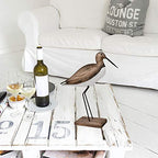 Rustic Wood Crane Nautical Decor, Tabletop Crane Decoration for Home, Beach & Coastal Themed Mediterranean Decor (S&L) - size: Set (Small & Large)