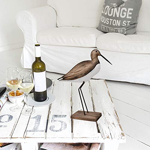 Rustic Wood Crane Tabletop Nautical Decor, Beach Themed Coastal Decoration for Home Mediterranean Style (S) - size: Small