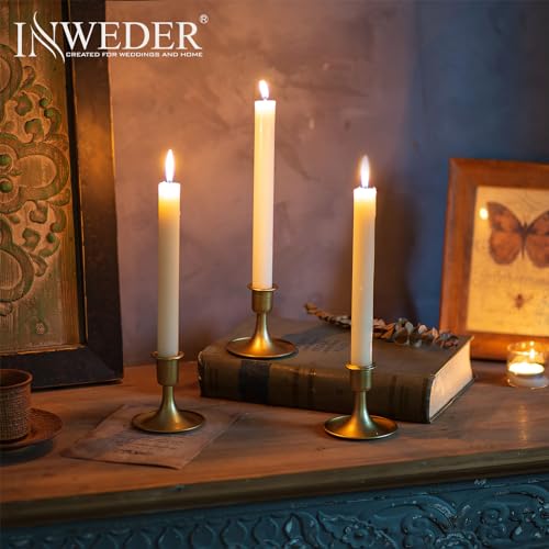 Gold Candle Holders Candlestick Holders: Set of 24 Candle Taper Holders Metal Candle Holders for Candlesticks for Wedding Centerpiece Party Chrismas Mantel Home Decor - size: 24Pcs