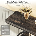 Tribesigns 41.3" Console Table, Industrial 4-Tier Sofa Table Entryway Table with Circle Base, Narrow Wood Accent Tables with Storage Shelves for Living Room, Hallway, Foyer, Charcoal Black - color: Charcoal Black