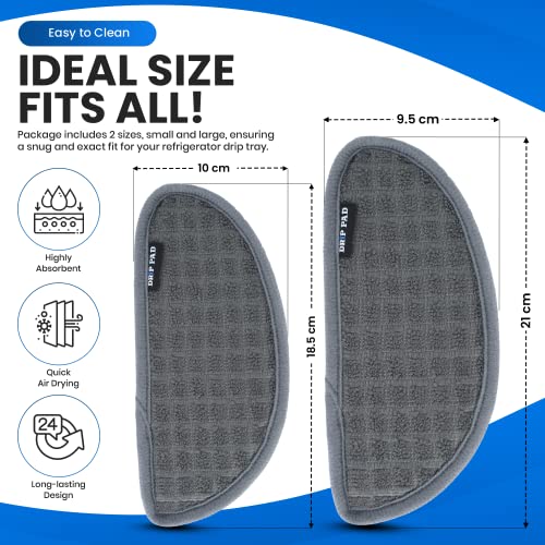 Refrigerator Drip Catcher for Water Tray, Protects Ice and Water Dispenser Pan From Spills, Mineral Build-Up and Water Splatter (2 pack, Grey) (Semi-Circular) - style: Gray Semi-Circular