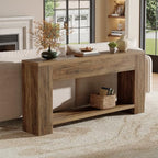 Tribesigns 70.9-Inch Console Tables for Entryway, Narrow Wooden Long Sofa Table Behind the Couch, Farmhouse Fluted Hallway Accent Table for for Living Room, Entrance, Foyer (Rustic Brown) - color: Rustic Brown