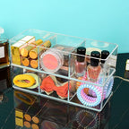 JessLab Acrylic Organizer, 2PK Cube Sections Makeup Organizer for Drawer, Makeup Organizer for Vanity, Countertop, Bathroom, Kitchen and Cabinet Storage(1+3 Compartment) - style: 1+3 Compartment
