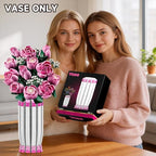 aphpaio Pink Vase for Flower Sets 10347, 10280, 10328, 10342, Perfect for Displaying Artificial Flowers, Valentine's Day for Women, Girls, and Adults (Vase Only)