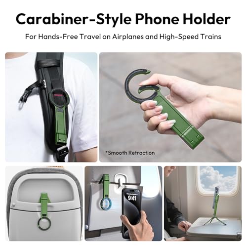 ULANZI MA30 Magnetic Phone Tripod Stand for iPhone - Aluminium Maglock Smartphone Mini Tripod Pocket Cell Phone Stand Strong Magnet Quick Mount Compatible with iPhone 17 16 15 14 13 12 Series, Green - color: Green