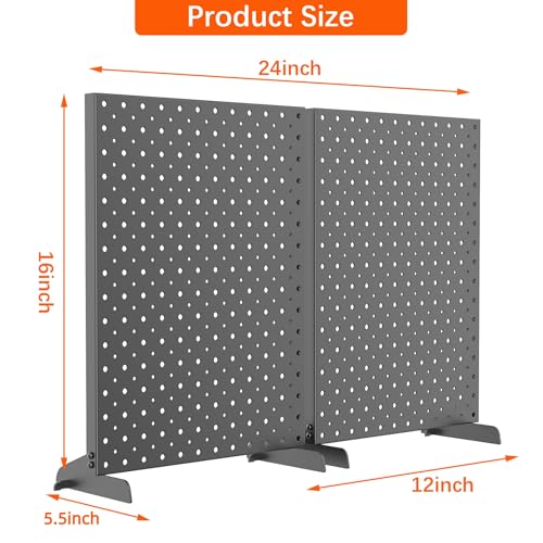 TORACK Pegboard Display Stand for Craft Shows & Fairs, 12 x 16 in Metal Tabletop Pegboard Display with Hooks for Christmas Fair Event(Black, Pack of 2) - style: 2-Pack Black