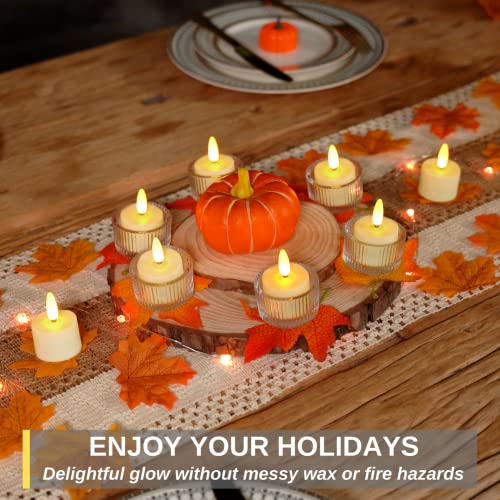 Homemory Flameless Rechargeable Tea Lights with Remote Timer - LED Tea Lights Battery Operated, Realistic Flickering for Home Holiday Decor, Wedding Table Centerpieces, 6-Pack (Φ 1-1/2''×H 2-1/3'') - color: 3D wick, Rechargeable, Remote, Pack of 6