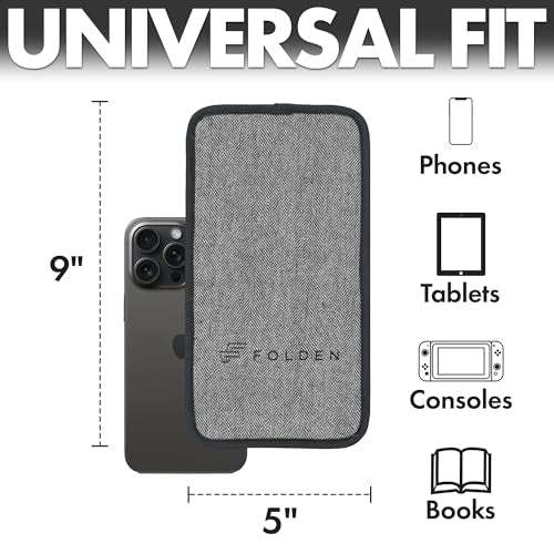 Flight Flap Airplane Phone Holder, Flexible Cell Phone Holder, Folding Cellphone Stand for Desk, Bed, Office, Treadmill - Airplane Gadgets for Long Travel Accessories - Plane Essentials (Tweed) - color: Tweed, size: Large