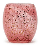 4" Art Glass Glisten + Glass Votive Candle Holder (Pink Gold)