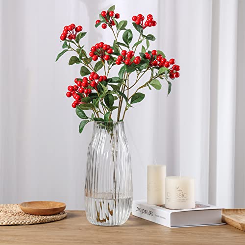 Clear Tall Vase,Large Clear Vases for Flowers,H-12.0" Simple Striped Design for Home Floor Decor,Farmhouse Decor, Centerpiece Coffee Table Decorations - color: Clear, size: H-12.0IN