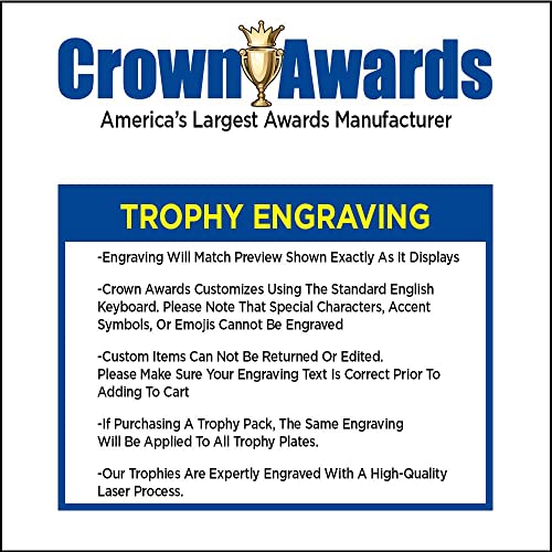 Crown Awards 6" Large Mouth Bass Sculpture, Custom Resin Mascot Award with Personal Engraving Prime