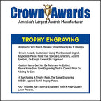Crown Awards 6" Large Mouth Bass Sculpture, Custom Resin Mascot Award with Personal Engraving Prime