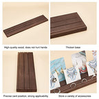 PH PandaHall Wooden Jewelry Display Stands, 3-Slot Wood Earring Card Holder Portable Jewelry Organizer Table Displays for Selling Earring Showing Jewelry Displaying, 15x3inch, Brown - color: Brown
