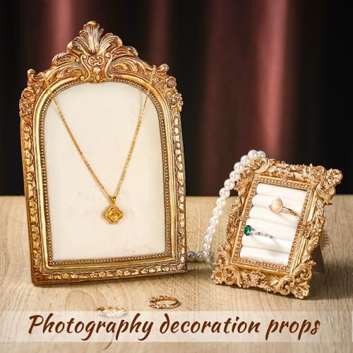 Liliaafar 2 Pcs Vintage Ring Holder Jewelry Display Stand for Vendors Necklace Jewelry Organizer with Velvet Backing for Women Engagement Wedding Anniversary(Classic,White) - color: White, style: Classic