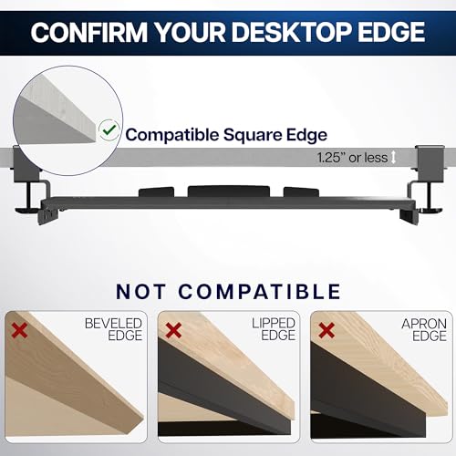 VIVO Large Clamp-on Computer Keyboard and Mouse Under Desk Slider Tray, 27 x 11 inch Pull Out Platform Drawer, White, MOUNT-KB05W - color: White, size: 27 inch