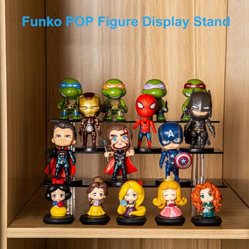 HENABLE 3 Tier Perfume Organizer Stand, Black Acrylic Risers Display Stands, Cologne Shelf Dessert Display for Party, Figure Stand Funko POP Shelves, Collection Cosmetic, Cupcake Stand Holder - size: 3-Tier