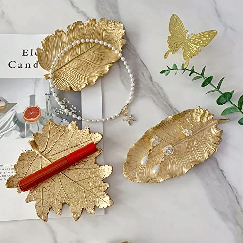 Jewelry Dish, Resin Small Leaf Shaped Ring Holder Jewelry Organizer, Trinket Dish Mini Tray for Christmas Birthday Wedding Gifts - color: Banana Leaf