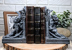 Ebros Gothic Sculptural The Thinker Gargoyle Bookends Figurine Set 6.25" H Medieval Le Penseur Resin Sculpture Gargoyles Statue Pair