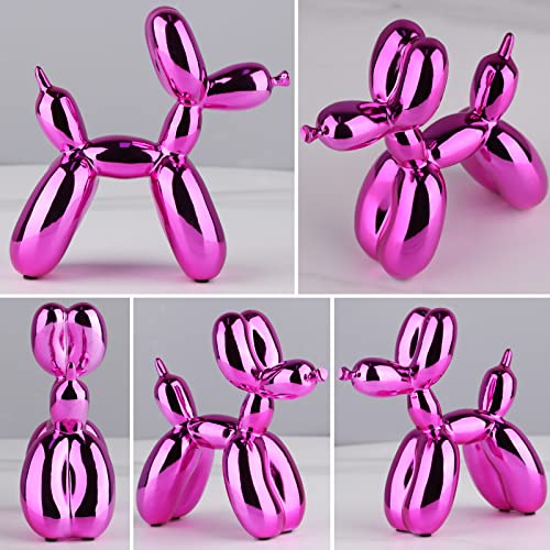 Red Balloon Dog Decor,Balloon Animal Decor,Shelf Decor Preppy Room Decor,Cute Statue Home Decor, Bedroom Modern Sculpture Desk Decor,Office Gold Decorations Small Figurines - color: Rose Red, size: 3.9*3.9*1.5inch