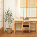 Kazeila Artificial Olive Tree 5FT Tall Faux Silk Plant for Home Office Decor Indoor Fake Potted Tree with Natural Wood Trunk and Lifelike Fruits - size: 5ft