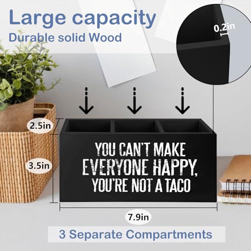 SNNDER Funny Office Pen Holder, Inspirational Desk Decor, You Can't Make Everyone Happy You're not a Taco Acrylic Pen Pencil Holder Organizer for Home Office Desk Accessories, - color: You Can't Make Everyone Happy