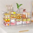YFXCVSL Clear Stackable Storage Drawers, Acrylic Makeup Organizer with 7 Drawers, Bathroom Organizers and Storage, Plastic Bins for For Vanity, Undersink, Kitchen Cabinets, Pantry - size: 7 Drawers