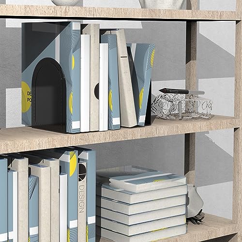 10 Pair Bookends Metal Book Ends Universal Economy Bookends (Black, 10 Pair) - color: Black, size: 10 Pair