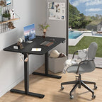 Furmax Electric Height Adjustable Standing Desk Large 48 x 24 Inches Sit Stand up Desk Home Office Computer Desk Memory Preset with T-Shaped Metal Bracket, Black - color: Black, size: 48 Inch