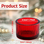 Red Candle Holders, Glass Votive Candles Holders for Table Centerpiece, Tealight Candle Holder, Glass Tea Light Candles Holder for Party & Home,Wedding Decor, Set of 12