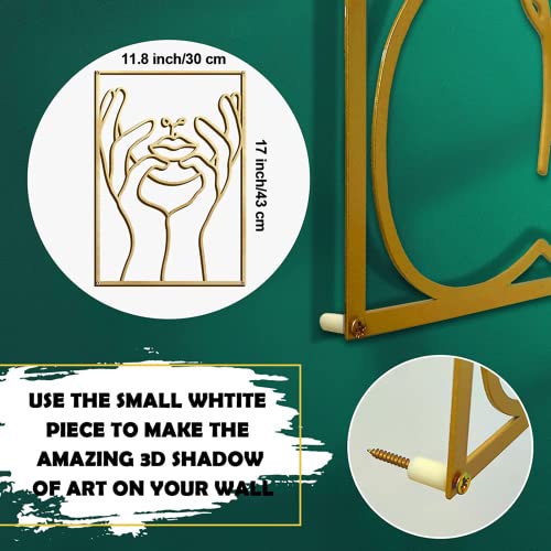 Glamativity 4 Pack Gold Wall Art Decor, Minimalist Single Line Real Metal Wall Art, Woman's Body Shape Abstract Wall Art (Gold Classic Style, 17 x 11.8'') - color: Gold Classic Style, size: M Size 17 x 11.8''