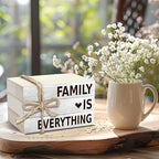 Sweet Home Decorative Book Stack for Farmhouse, Rustic Tiered Tray Decor, Family Wooden Book Decor for Living Room Table Shelf, Housewarming Gifts - 30