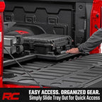 Rough Country Slide-Out Truck Bed Cargo Tray - Long Bed Organizer for 5'7"+ Beds, Heavy-Duty Polyethylene, UV-Protected, Easy Tailgate Access