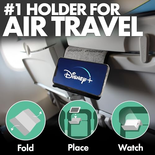 Flight Flap Airplane Phone Holder, Flexible Cell Phone Holder, Folding Cellphone Stand for Desk, Bed, Office, Treadmill - Airplane Gadgets for Long Travel Accessories - Plane Essentials (Pro) - color: PRO, size: Large
