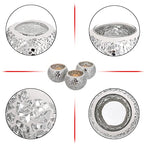 OwnMy 3PCS Mosaic Glass Tea Light Holders Round Bowl Votive Candle Holders Pillar Candle Stands, Silver Glass Mosaic Tealight Holders Potted Plant Bowl Vase Candle Centerpiece for Dining Table Wedding - color: Silver