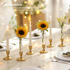 10 PCS 7.9” Acrylic Vase Cylinder Bud Vase for Taper Candlesticks, Flower Vase with Silicon Rubber and 10 Ribbon Case Fit in Candle Holders Size 20-22mm, Create Floral for Tablescapes, Home Decor