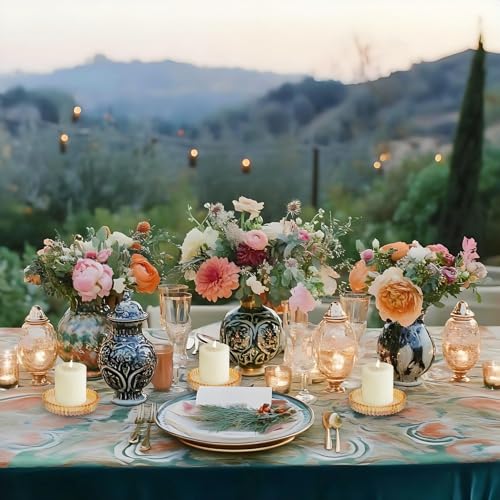 3.8 Inch Amber Glass Pillar Candle Holder Plates Set of 4 Coaster Holder Round Candle Stand for Table Centerpieces, Wedding,Party,and Home Decor - color: Amber