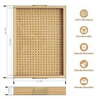 Rattan Woven mesh Surface Wood Serving Tray with Metal Handles, 16.3x13 in Food Drinks Tray for Coffee Table, Breakfast, Dinner & Bar,Kitchen,Party (Rattan Weaving/Large) - color: Rattan Weaving/Large