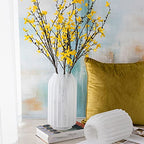 vases White Frosted Glass Vase Modern Home Restaurant Coffee Table Office Desktop Decoration Vase Striped Vase Gift Vase Flower vase(A) - color: A
