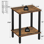 TUTOTAK End Table, Side Table, Nightstand, 2-Tier Storage Shelf, Sofa Side Table for Small Space, Living Room, Bed Room Brown and Black TB01BB034 - color: Brown and Black