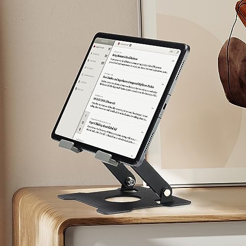KABCON Tablet Stand,Tablet Holder for iPad,Adjustable Portable Multi Angle Desktop Stand Compatible with iPad Pro 9.7 10.5 12.9 Air Mini 1-4,Galaxy Tabs,Surface Pro Tablets,Kindle,E-Reader,Nexus - color: Small-Black