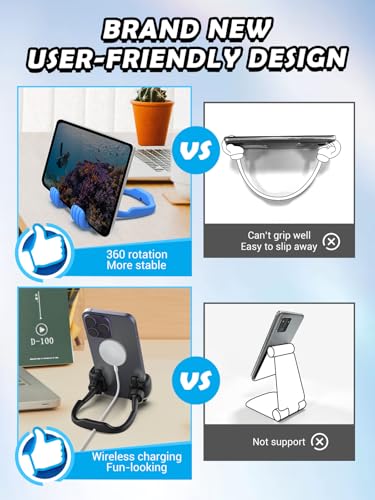 CALDEVER Easter Basket Stuffers for Teens Boys Girls Him Men Ideas: 2 Pack Thumbs Up Lazy Phone Stand Cell Phone Holder Easter Gifts for Kids Teenage Son Her Women Wife Adults Funny Cool Gadgets - color: Black & Blue, size: 2