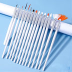 28 Pcs Nail Art Brushes Nail Art Tool Set Resin Nail Art Palette Sculpture Pen 2 Way Acrylic Silicone Carving Pen Dotting Pen Tool Manicure Kit for Home DIY Salon Nail Art (White) - color: White