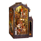 DIY Book Nook Kit - Miniature Dolls House Kit with Furniture and LED Light, 3D Puzzle Wooden Art Bookends, Model Kits for Adults to Build (Wonderful Studio)