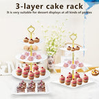 Lazycorner 10 Pcs Dessert Table Display Stands Set , with 6 Pcs 3-Tier Cupcake Stand & 4 Pcs Food Serving Tray - Cookie Tray Rack Serving Tray Cake Display Tower for Wedding Baby Shower Tea Party