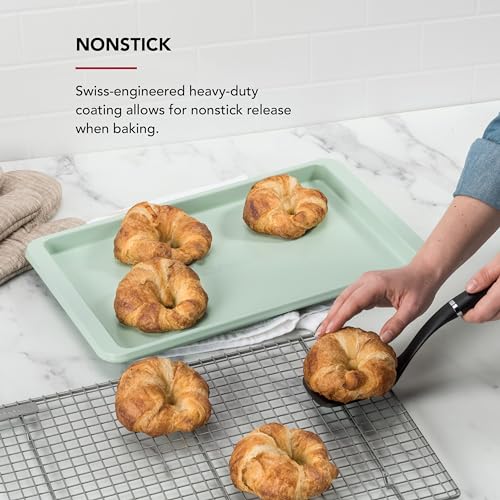 KitchenAid 10x15in Nonstick Aluminized Steel Baking Sheet, Pistachio - color: Pistachio, size: 10 x 15 Inch