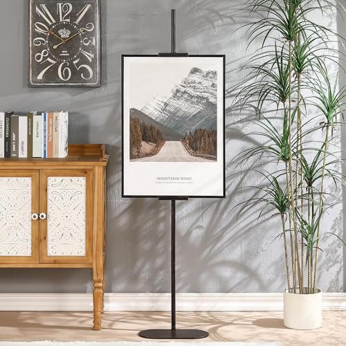 Adjustable Easel Stand for Sign, Art Display Stands for Frames up to 64", Metal Heavy Duty Floor Easels for Painting, Antique Tall Picture Easels with Base for Signs Photos Display